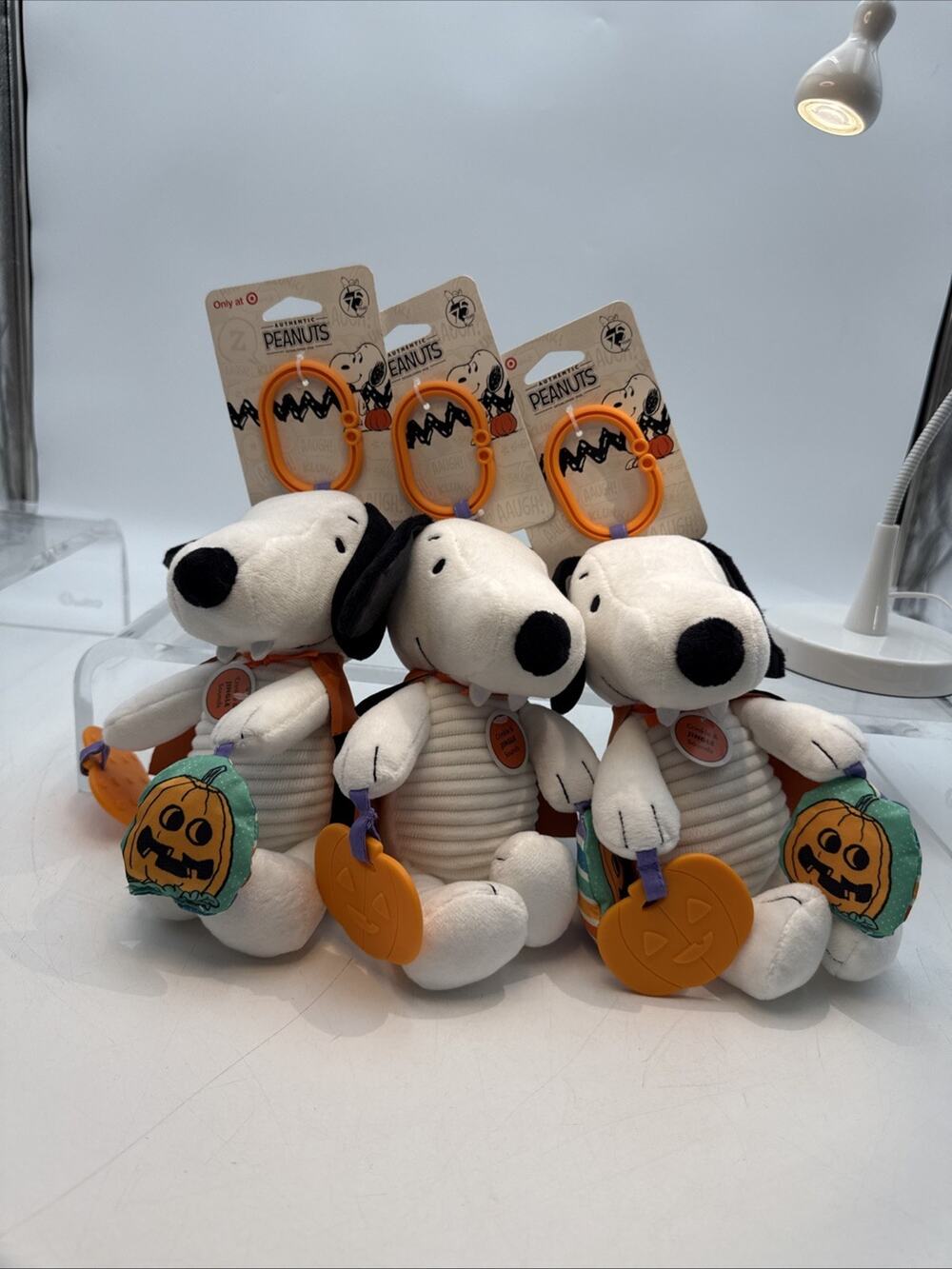 3 Authentic Peanuts Snoopy Vampire Halloween Baby Activity Toy - NWT